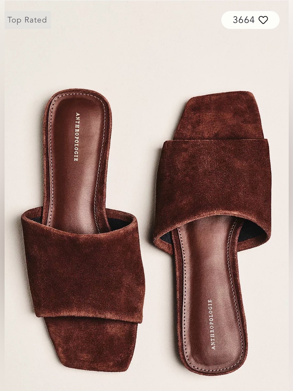 Anthropologie Slide Sandals Leather Size 10 Brown